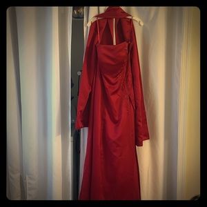 Bridesmaid dress with shawl